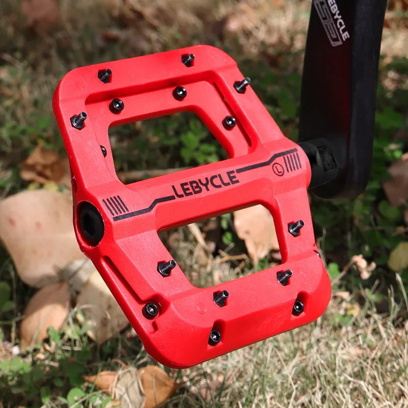 Lebycle MTB Bicycle Nylon Pedal Bearing Mountain Bike Pedals High-Strength Non-Slip Bike Cycling Accessories