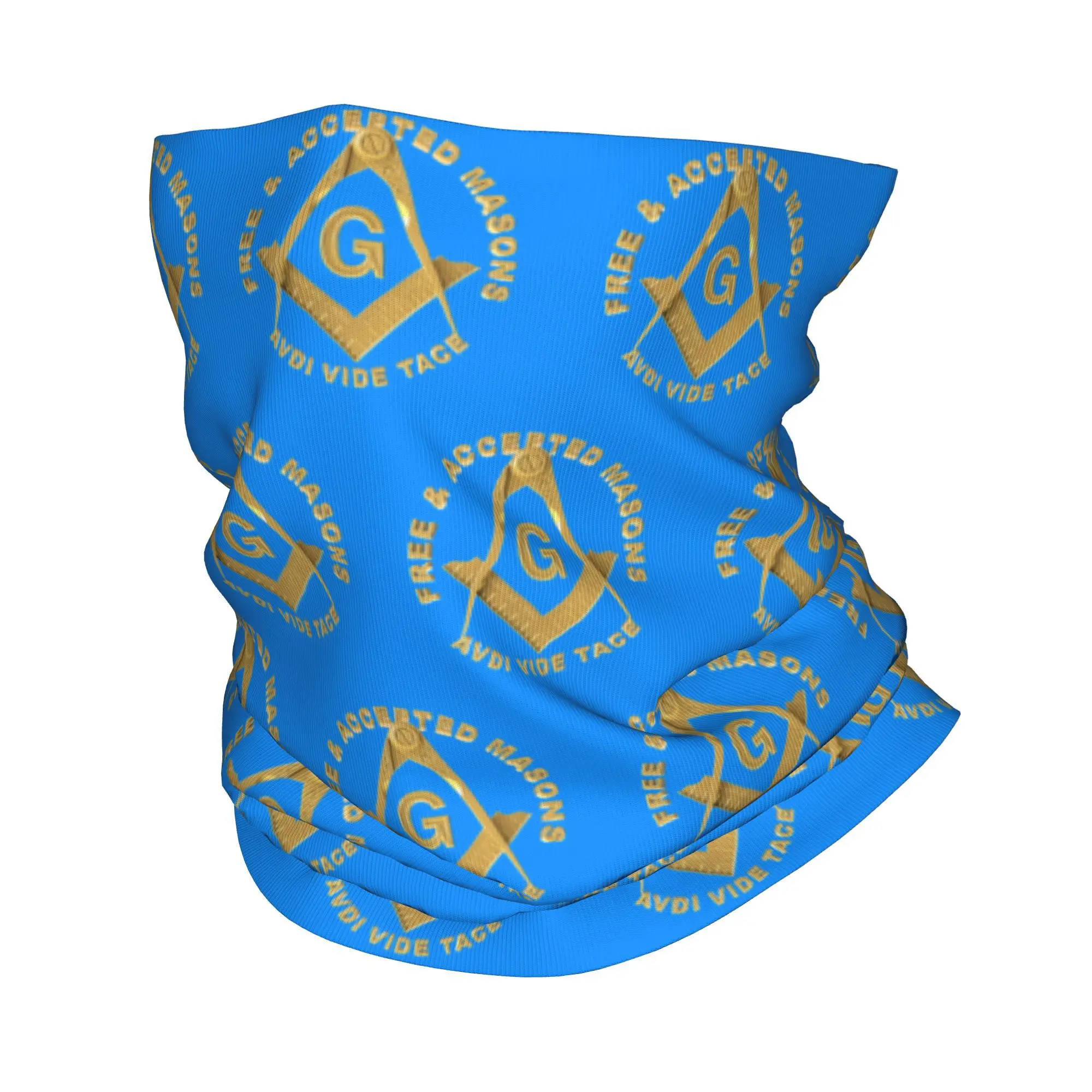 

Custom Masons Masonic Freemason Bandana Neck Warmer Men Women Winter Ski Hiking Scarf Gaiter Mason Freemasonry Face Cover