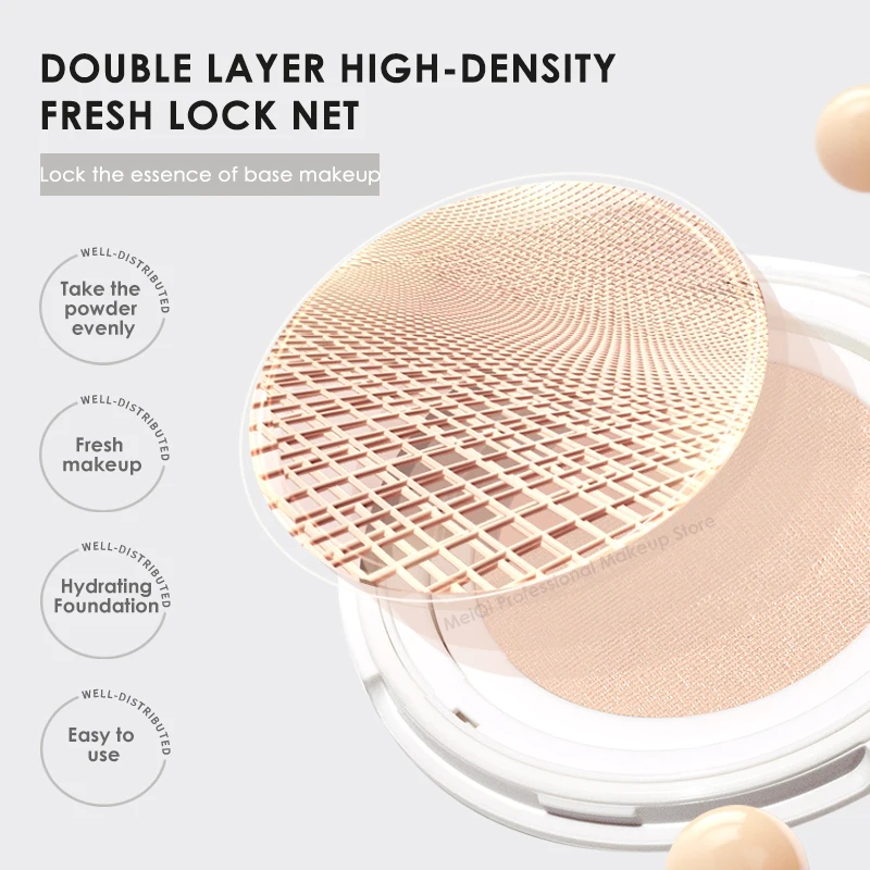 Soft Light Concealer Air Cushion Poreless BB Cream Waterproof Matte High Coverage Oil-control Makeup Foundation Base Cosmetics