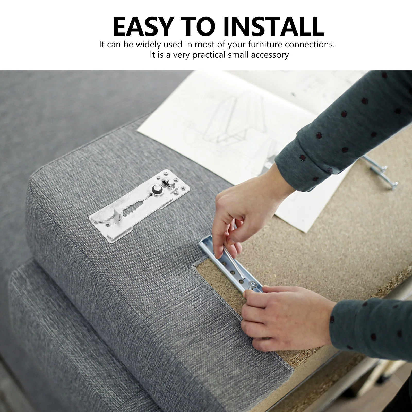 Sofás Sofá Conector Conectores Móveis Estofamento Secional Prata