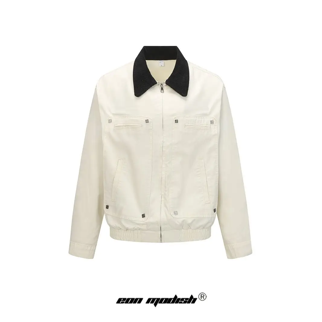 

Man Women Jacket Coat 2025 Autumn New Men's Retro Minimalist Lapel Jacket American Style Outerwear
