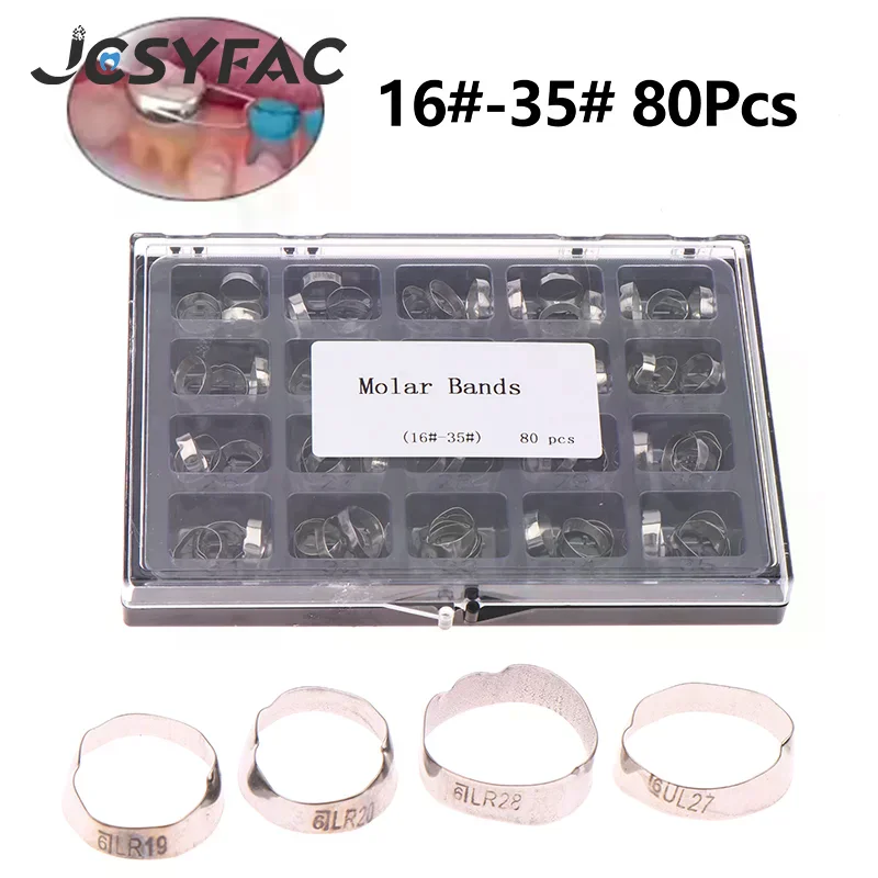 

80 шт./кор. 16 # 35-различный молярный ремешок без буккальной трубки, прямой проволочный лук без шипа, принадлежности для стоматолога