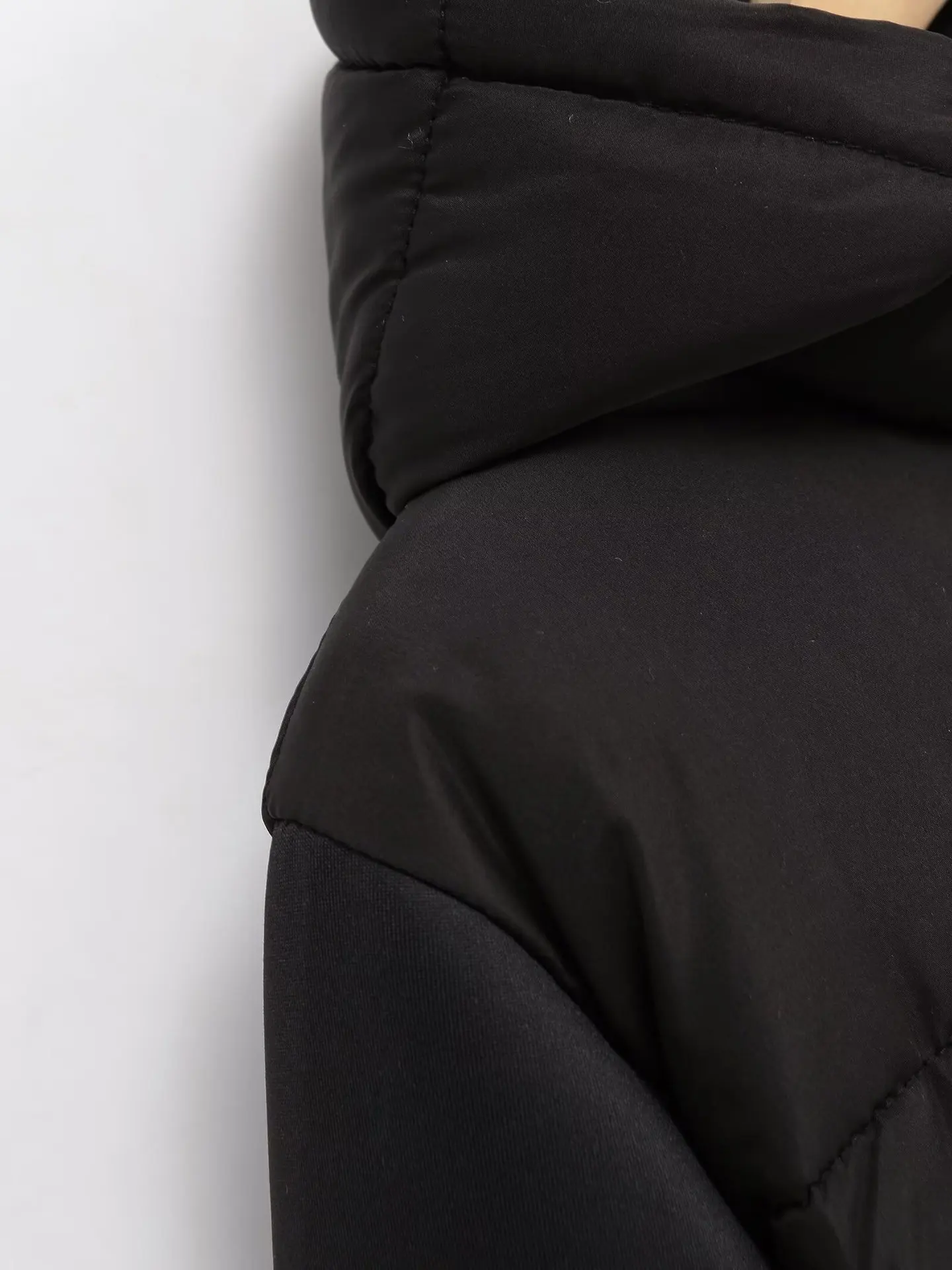 KIDCRKJ Karierte Winter-Parka-Jacke für Damen, schwarz, Stehkragen, langärmelig, gepolsterter Mantel für Damen, verdickter warmer Baumwollmantel für Damen – Detail 6