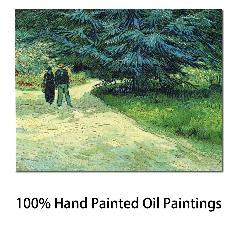 

Impressionist Landscape Canvas Art Vincent Van Gogh Paintings Artwork Public Garden with Couple Home Decor Handmade High Quality