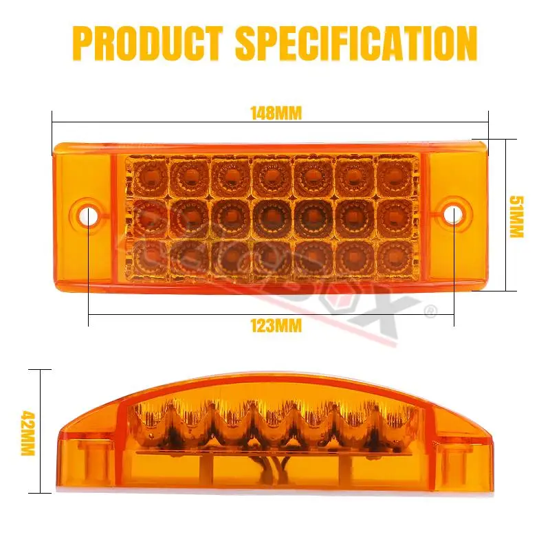 Flash Truck Tail Brake Light 12/24V Side Clearance Lamp LED Flowing Turn Signal For Trailer Caravan Wagon Van Stop Taillight 6in