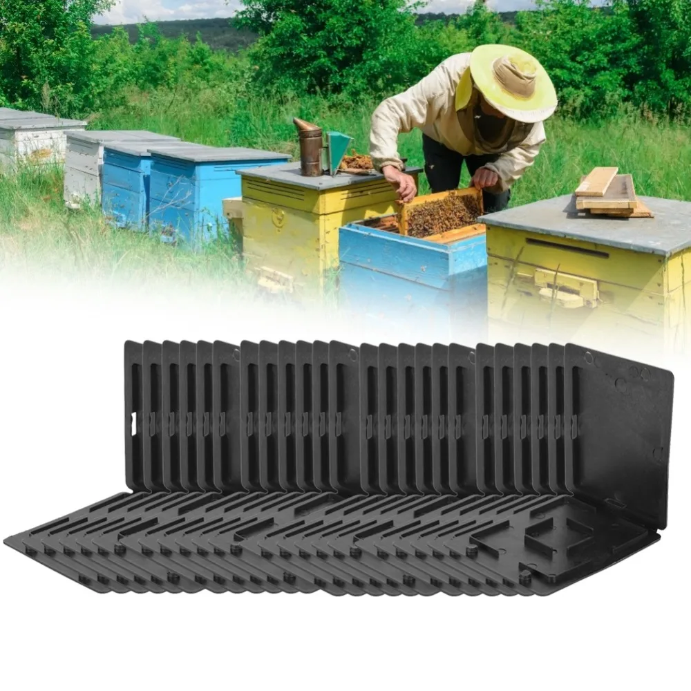 20pcs Easy Plastic Beehive Beetle Collector Easy Installation Black Beetle Catch Box Detachable Reusable Broodlings Trap Apiary