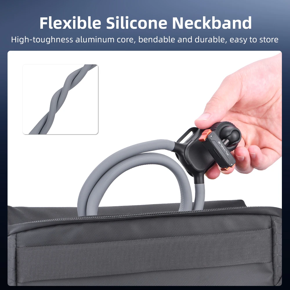 Flymile Magnetische Nackenhalterung Brustgurt für DJI Action 6/5/4/3/Insta360 Ace Pro 2 X5 360 ° Verstellbarer Flexibler Halter – Detail 6