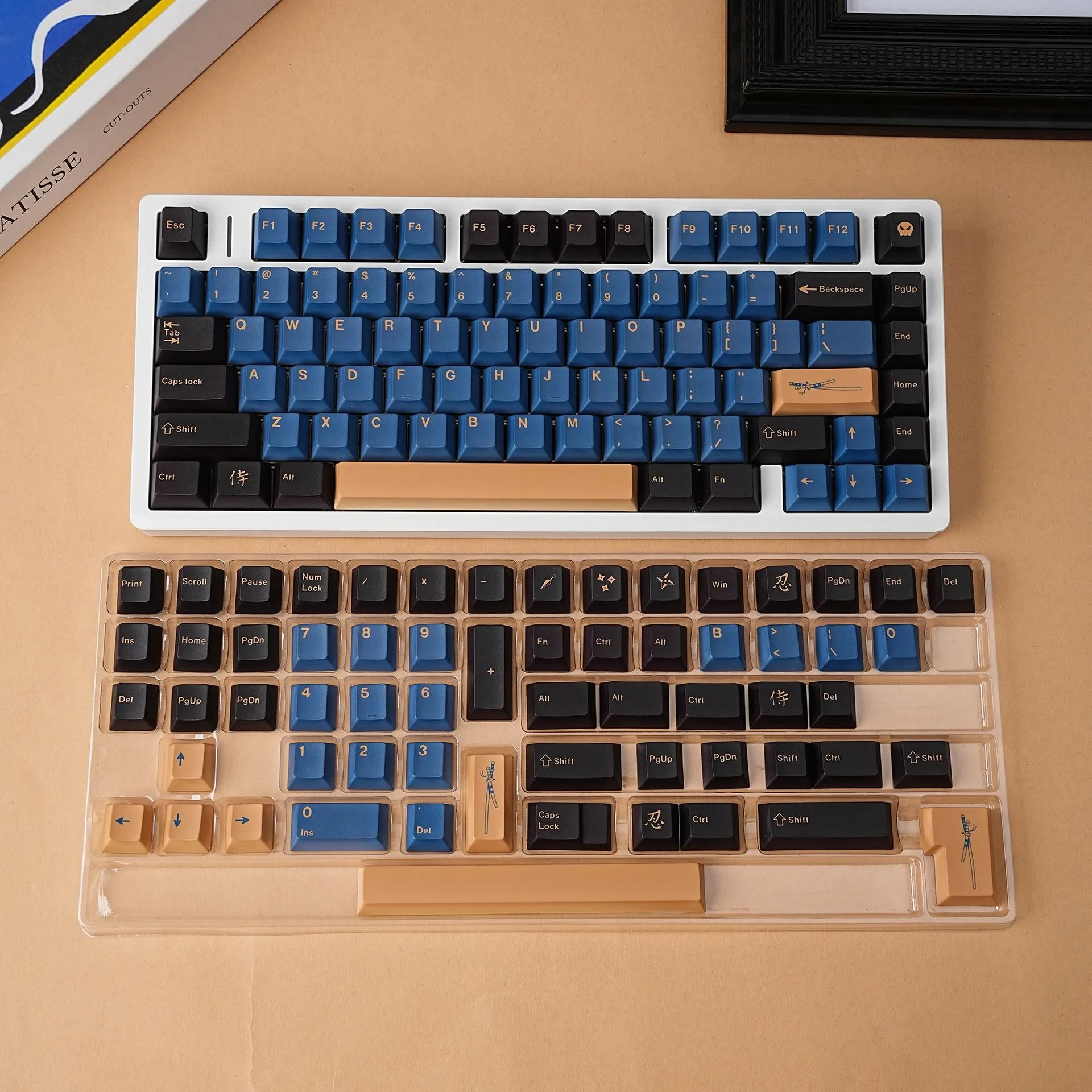 Blue Samurai Mechanical Keyboard GMK Keycap Abnt2 Spanish French Russian Japanese Arabic Korean German Cherry PBT Keycaps 7U ISO