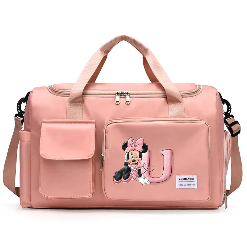 Disney Minnier Carry Travel Bag Large Capacity Gym Weekend Duffle Bags Shoe Compartment Sport Fitness Convenient HandBag Gifts