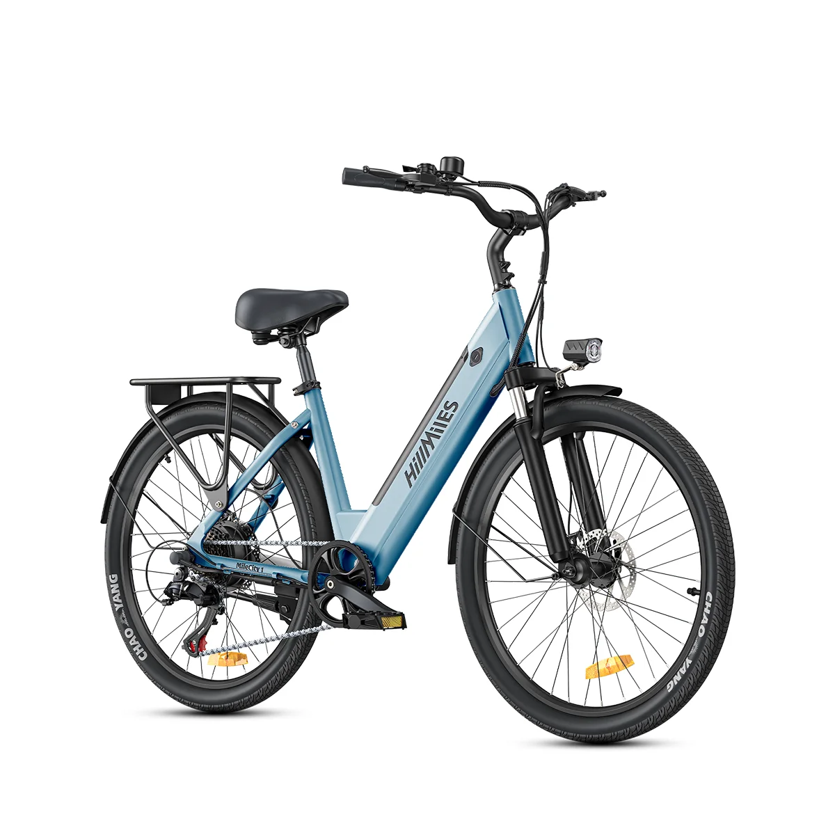 Elektrische fiets HillMiles MileCity, 26-inch frame met steekas, bereik tot 120 km, 250W motor, 36V 13Ah batterij, snelheid 25 km/u, 7-versnellingsbak, schijfremmen, e-bike voor woon-werkverkeer,