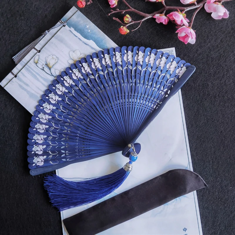 Handheld Foldable Fan, Carved Hollow, Full Bamboo Fan, Elegant Folding Fans for Party, Wedding Dancing Decoration, Chinese Style