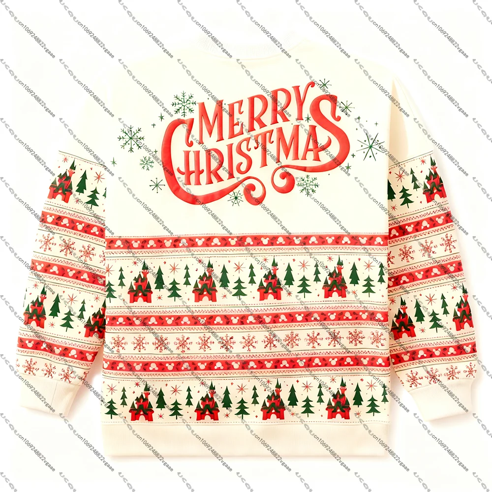 الراحة الخريف الشتاء الفتيات الاطفال أعلى سانتا ميكي ماوس عيد الميلاد الكبار هوديي المحملة حزب هدية تي شيرت Y2k عيد الميلاد زوجين وتتسابق