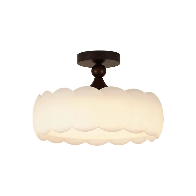 

Cream wind bedroom main ceiling light modern simple antique restaurant walnut pattern French retro light