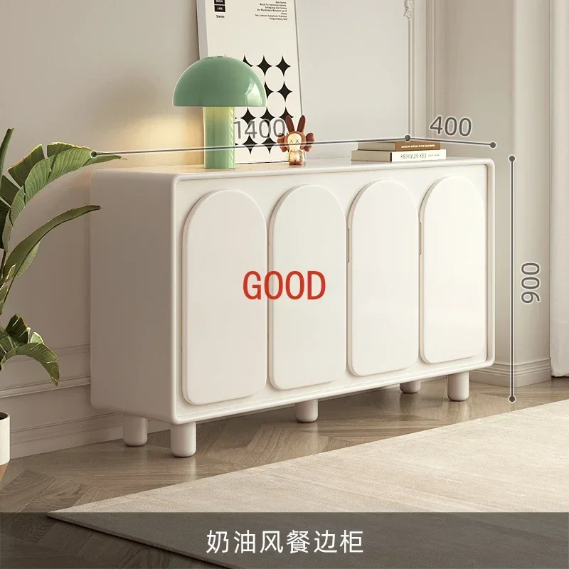 Cream Style Sideboard Storage Cabinet White Cupboard Locker Half Height Tea Cabinet Wine Cabinet