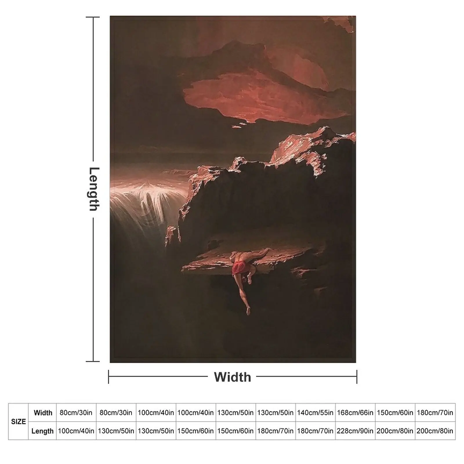 Sadak in Search of the Waters of Oblivion - John Martin - 1812 Throw Blanket Luxury Throw Blankets Sofas Of Decoration Blankets