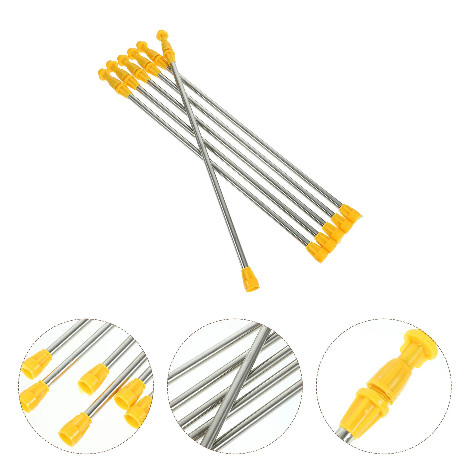 

6pcs Stainless Steel Sprayer Rod Extendable Wand for Gardening Plant Watering Agricultural Fertilization Hose Nozzle Replacement