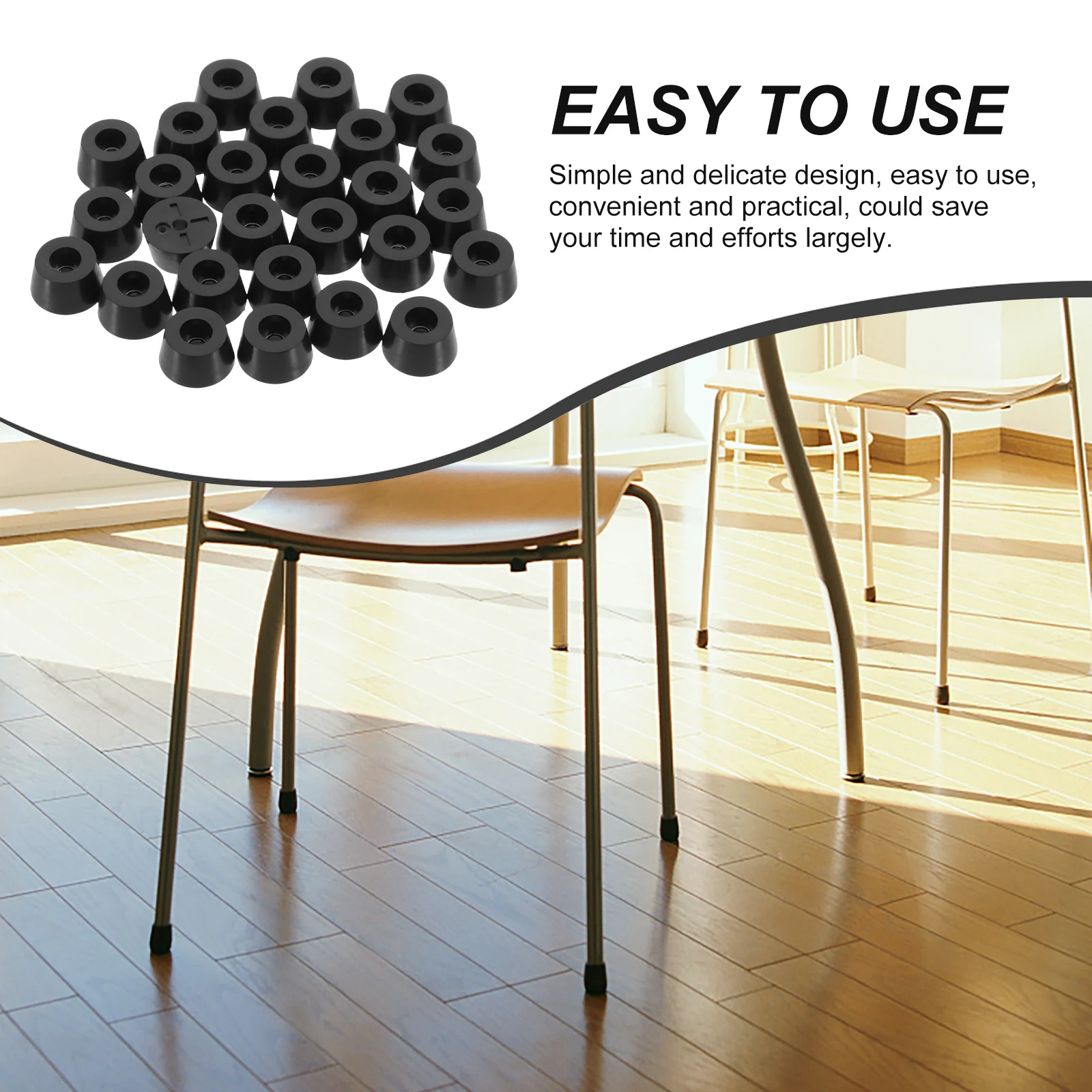 

60 pcs Anti-Slip Furniture Feet Strong Sturdy Chair Table Leg Protectors Noise Reduction Rubber Covers For Hardwood Floors Sofa