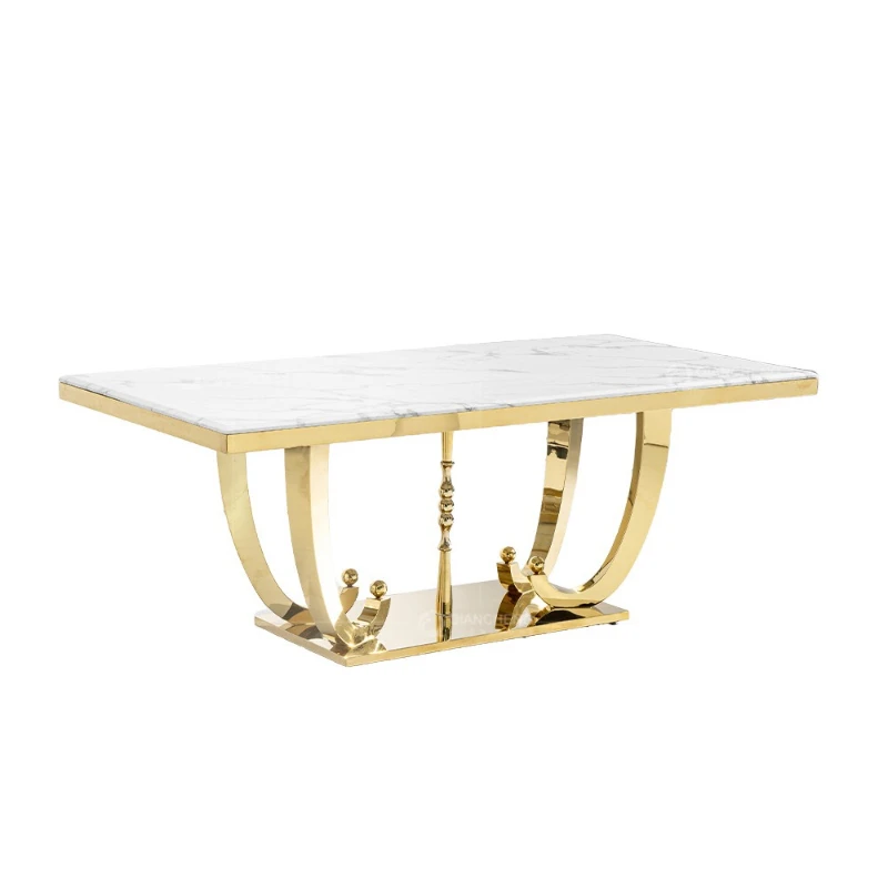 

Modern marble dining table rectangular light luxury villa household square dining table