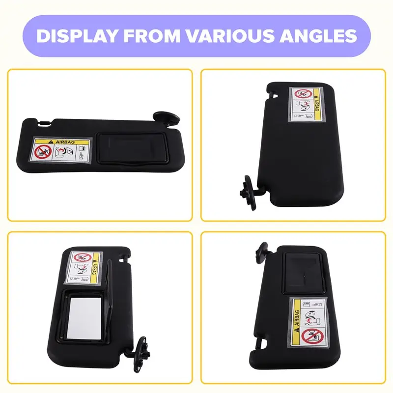 74320-0KB00-C0 74310-0KC30-C0 Black Side Sun Visor Fits For Toyota Hilux Revo Rocco Rogue 2WD 4WD 2015-2022