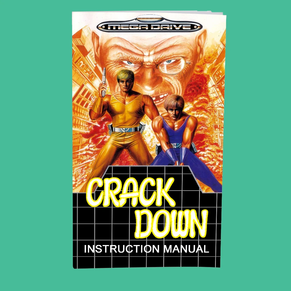 خرطوشة ألعاب Retro Crack Down 16bit إصدار EUR لوحدات تحكم ألعاب الفيديو Sega Megadrive #3