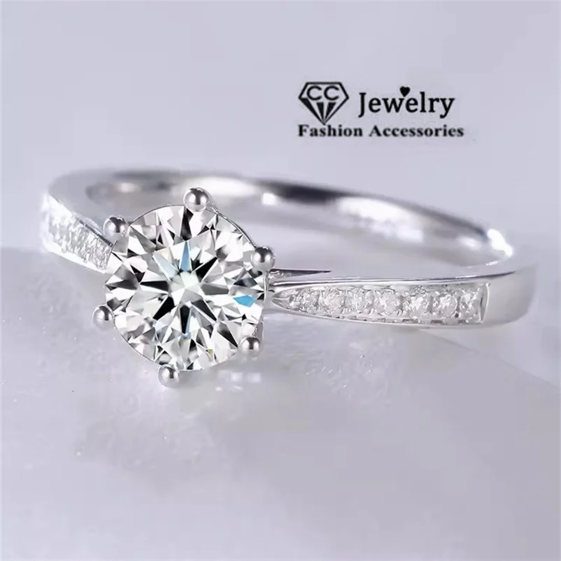 CC Wedding Jewelry Rings For Women Marriage Silver Color White Zirconia Engagement Bridal Ringen Fashion Accessories CC1455