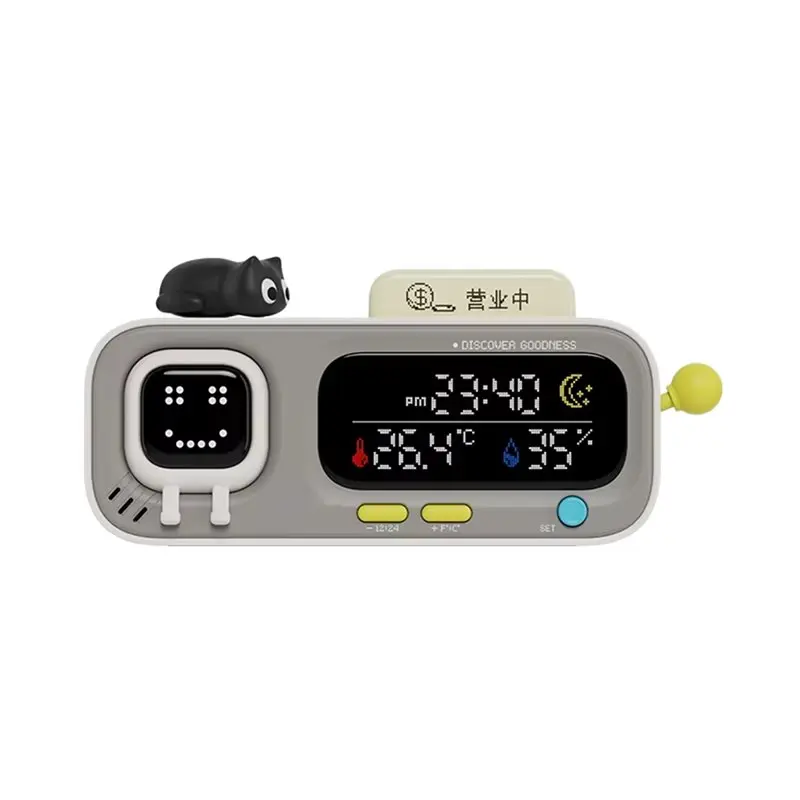 

AS95-Smart Temperature And Humidity Clock TH3 Sensor Electric Digital Hygrometer Weather Station Smart Fun Reminder