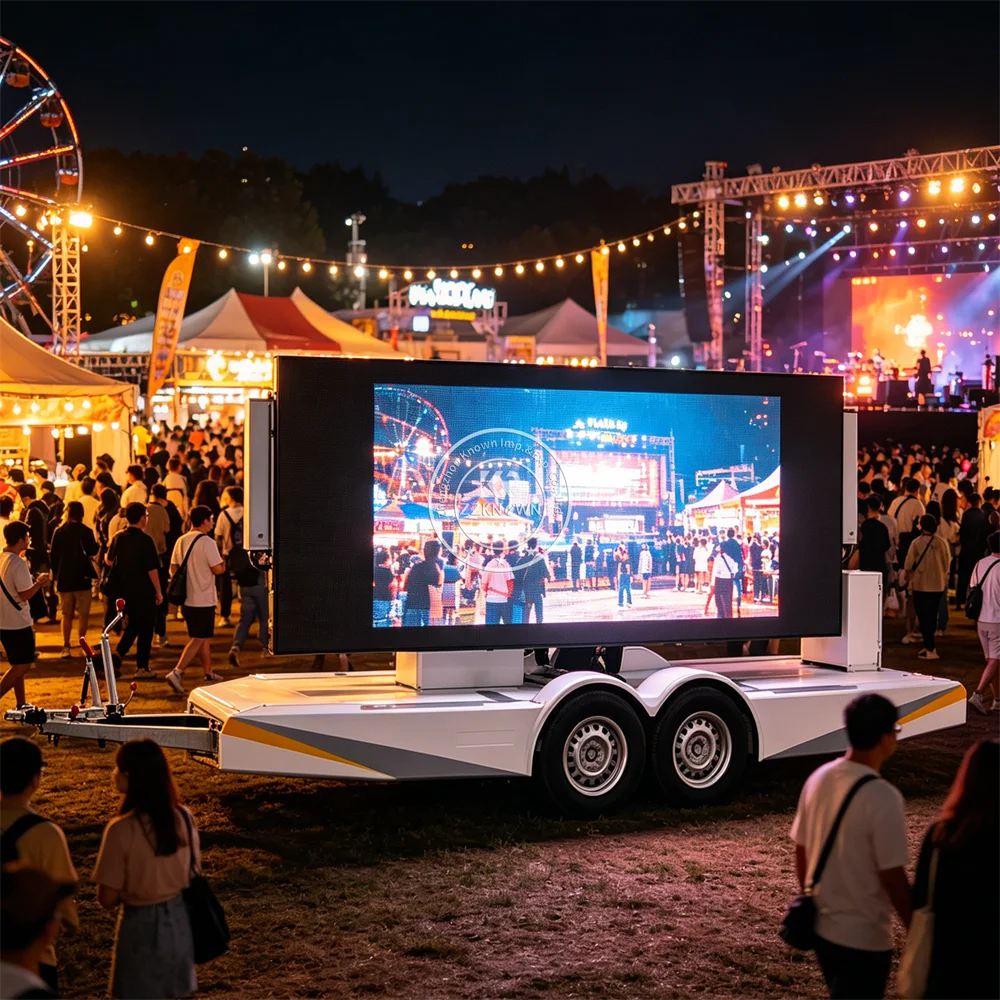 Mobile LED Solar Advertising Trailer Outdoor Billboard Screen Truck Digital Display Trailer For Event Promotion