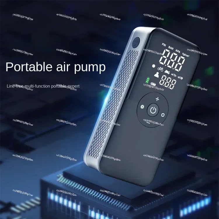 Digital tire inflatable treasure wireless air pump mini lighting car air pump with power bank