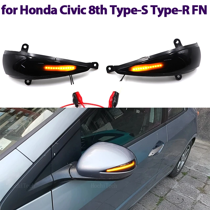 Dynamische LED-Blinker-Sequentielles Rückspiegellicht für Honda Civic MK8 8. Schrägheck 3-türig 5-türig Typ-S Typ-R 05-12