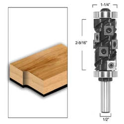 Replacement blade spiral milling cutter, upper and lower bearing multi-blade, woodworking edge trimmer