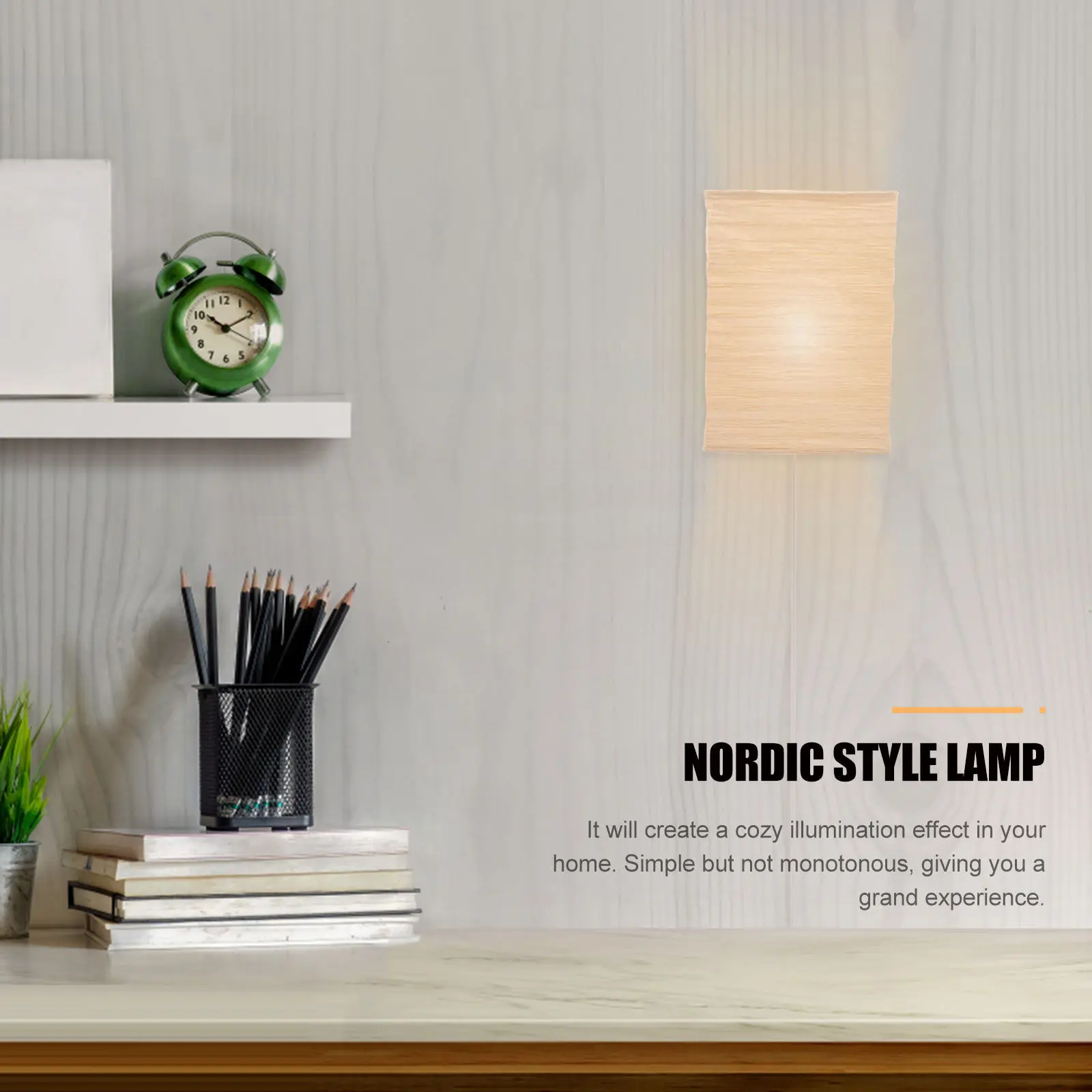 

Nordic Style Paper Wall Lamp Delicate Decorative Corridor Lamp with Eu Plug for Bedroom and Porch Delicate Wall Light