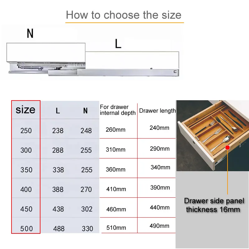 New design 3 sections Bottom mounting hidden Damping slide with Disassembly Device Cabinet drawer buffer track guide Quiet