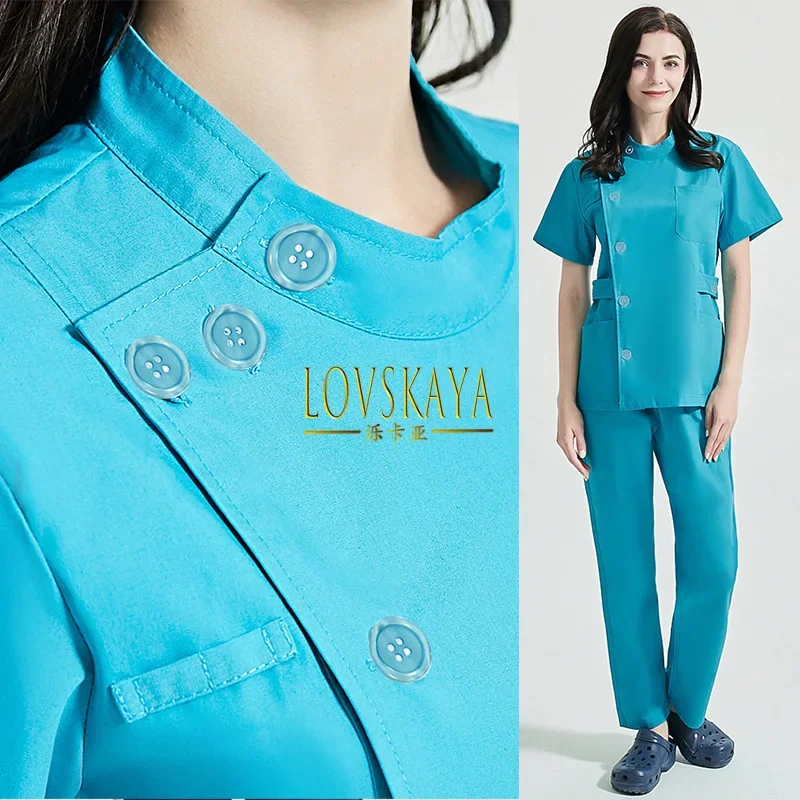 New nurse brush hand suit women's hand wash suit short sleeved surgical  dentist work suit