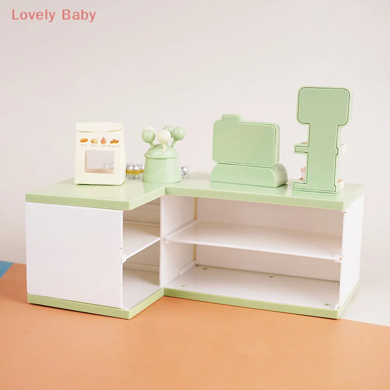 1:12 casa de bonecas em miniatura supermercado caixa registradora modelo crianças fingir jogar brinquedos acessórios para casa de boneca