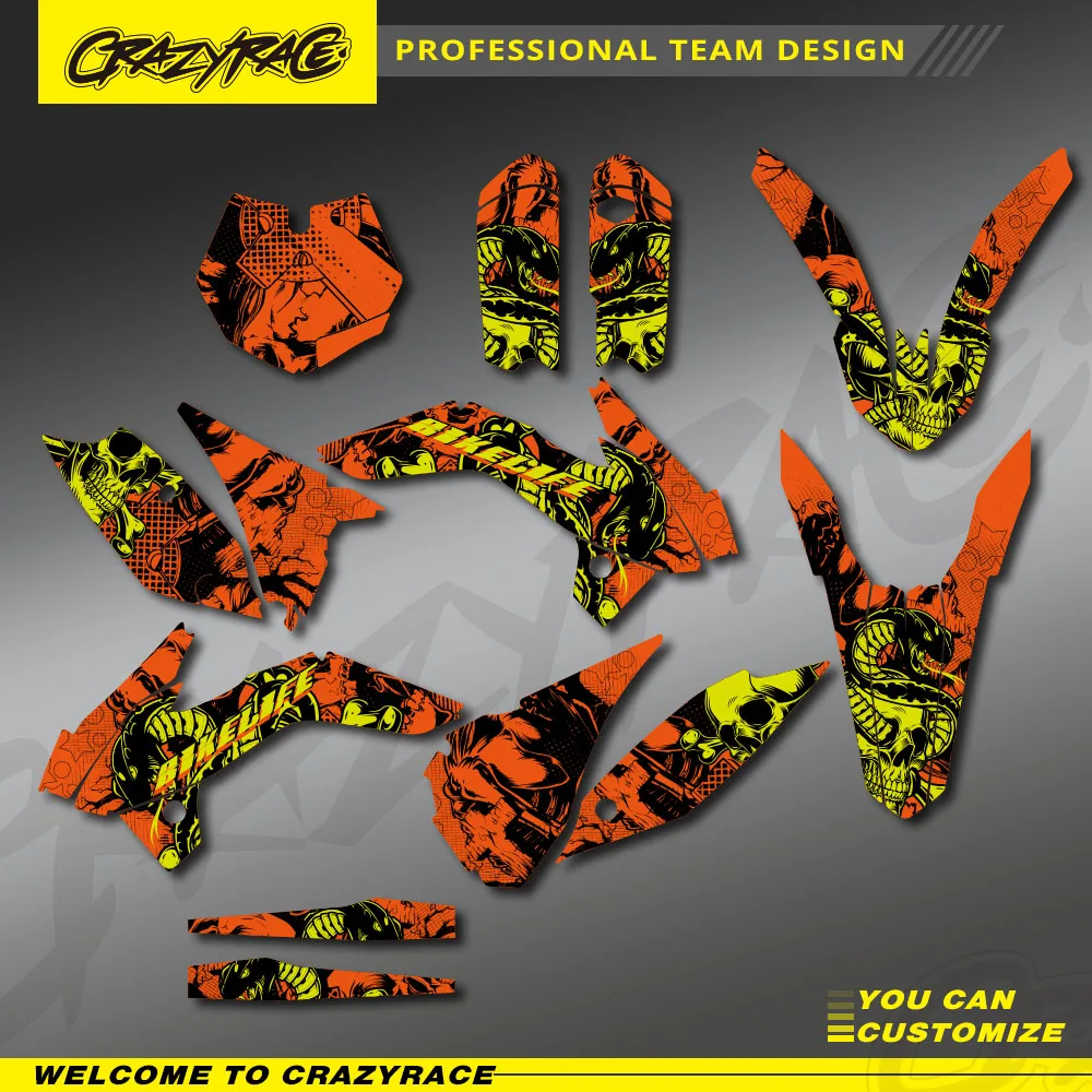 

CRAZYRACE Full Set Motorcycle Team Graphics Decals Stickers Kit For KTM SX85 SX 85 2013 2014 2015 2016 2017 Customized Stickers