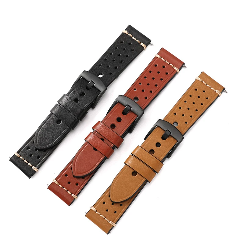 Kopfs chicht Rindsleder Armband Universal 18mm 20mm 22mm 24mm Naht Schnell verschluss Uhr Zubehör Leder Armband Uthai P19