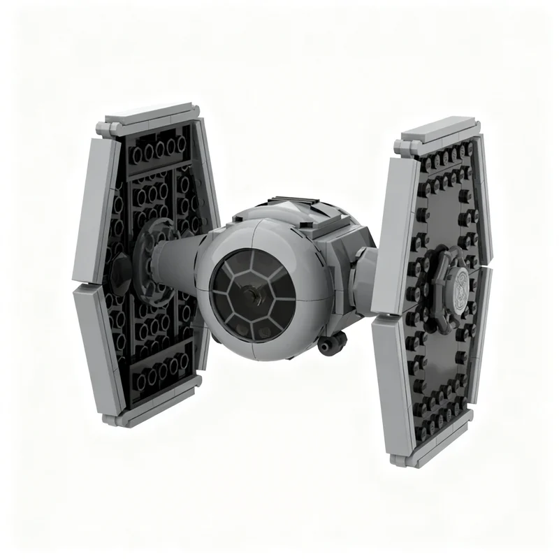 163pcs MOC Twin Wing Fighter V1 Star Battle Model Building Blocks Home Decor Desk Display Shelf Accent Creative Gift For Adults