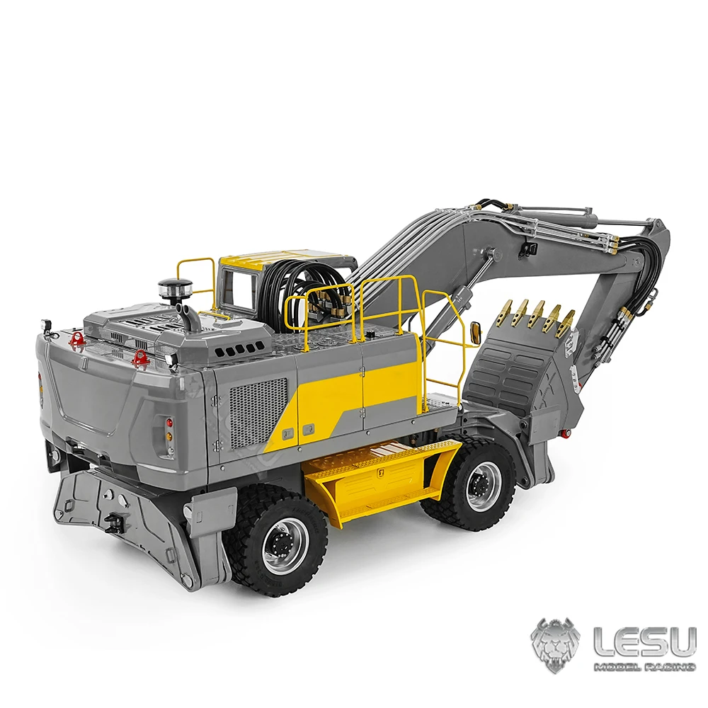 LESU ET30H RC Excavator 1/14 Hydraulic Wheeled Digger RTR Heavy Duty Machine Light System Radio Control Metal Vehicle Model Toys