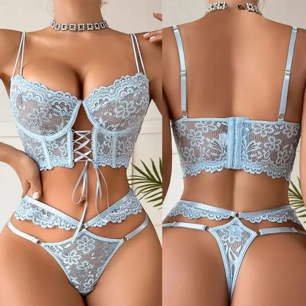 

Sexy Large Size Lingerie Women Bra Set Girl Floral Lace Underwear Set Underwire Brassiere Push Up Outfit Delicate Bra Kit
