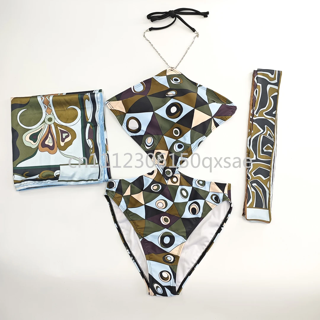 

New Women's Headband Scarf Swimsuits with Letter Signature Logo Designer Brand Lady Sexy Swimwear Beachwear