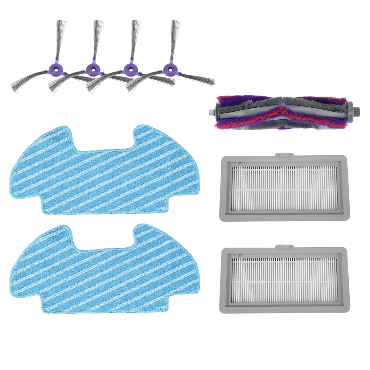 

9 шт./компл., сменный фильтр для протирания роликовой боковой щетки для Samsung Powerbot-E VR05R5050WK, запасные части для пылесоса # A66K