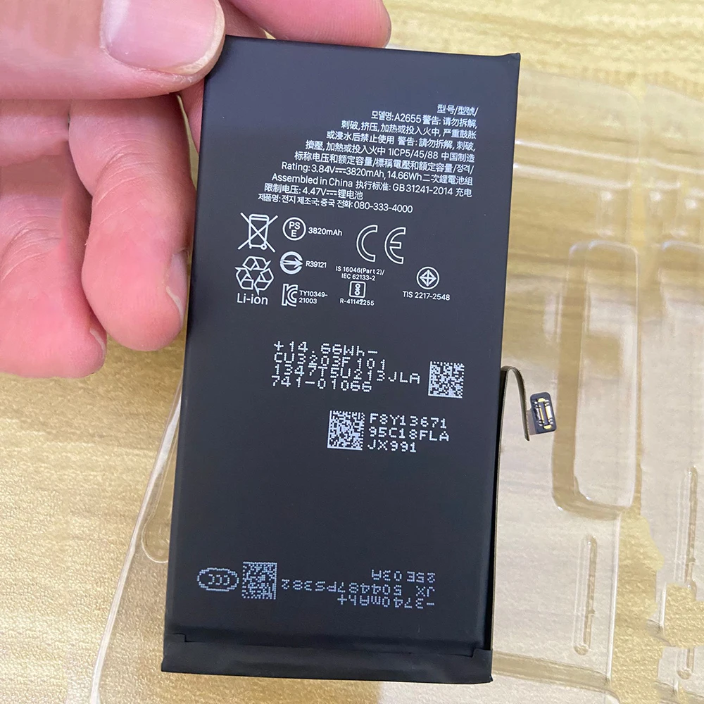 5pcs Diagnostic Battery No Pop Up Message Run Diagnose For iPhone 12 13Pro 14Plus 14Pro 15Pro max 12mini Battery 100% Healthy