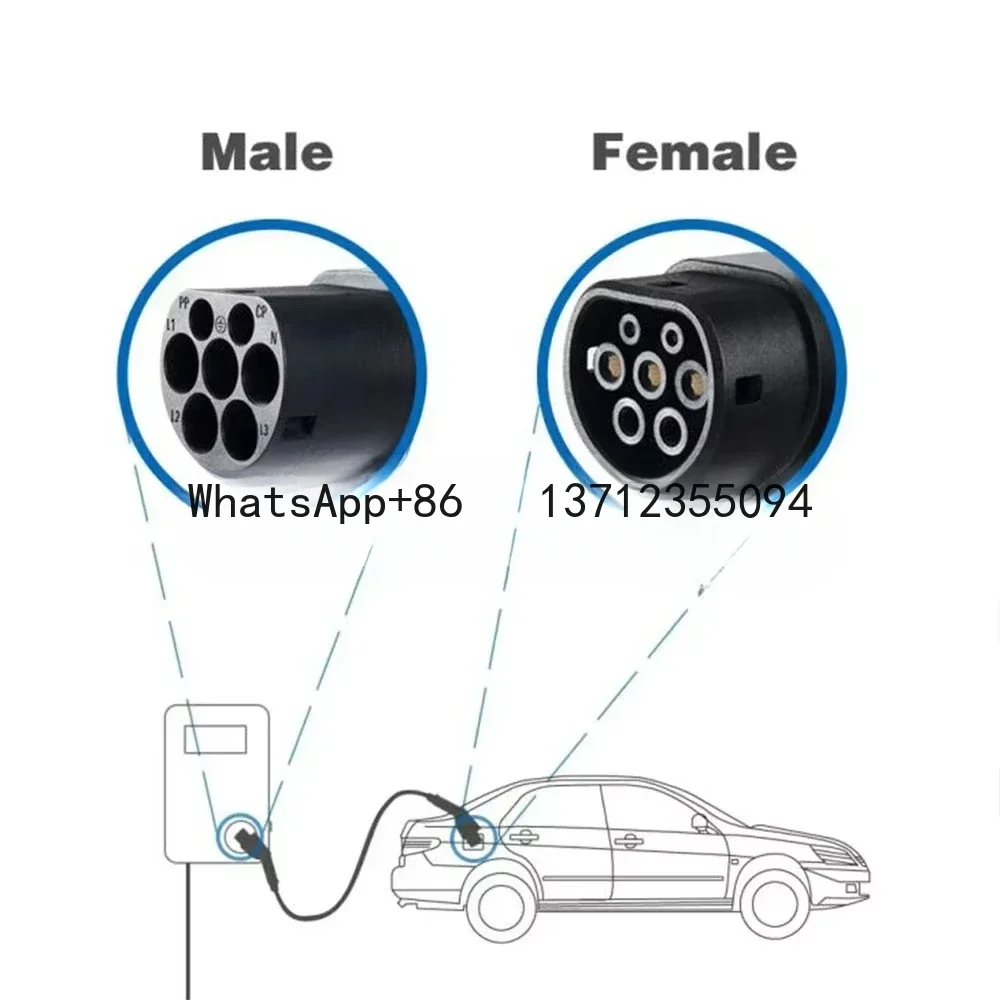 

Portable 16A EV Charging Type 2 Connector for Electric Charger Car Station