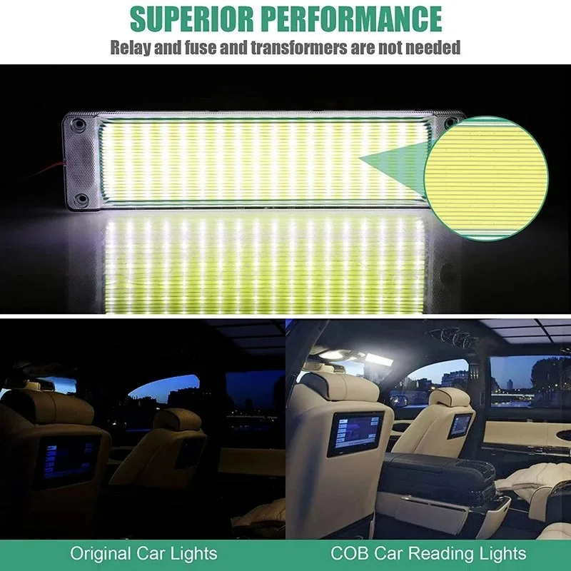 Car Interior LED Light Bar 12V24V COB Panel Compartment Lamp RV Caravan Motor Auto Interior Light Bar 2Pcs