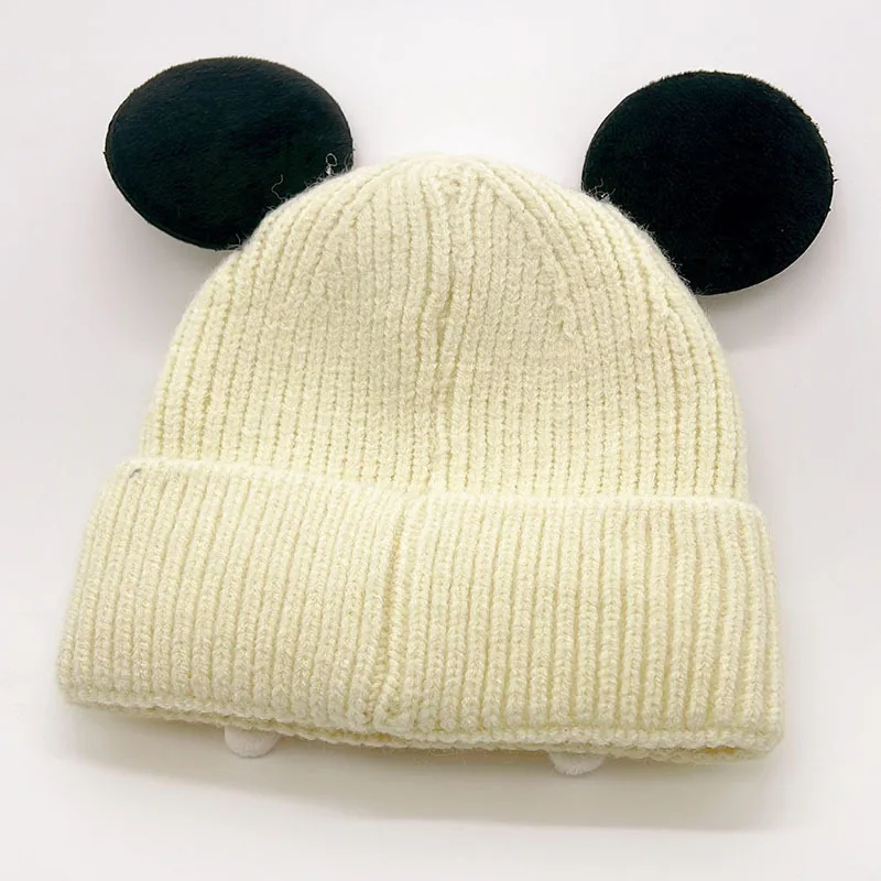 2025 nette Maus Ohr Gestrickte Hut Für Kinder Baby Cartoon Winter Verdickte Warme Woolen Pullover Kappe Geschenk für Kinder – Detail 8