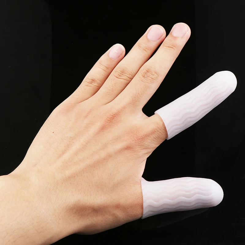 1pair Silicone Gel Tube Hand Bandage Finger Protector Anti-cut Heat Resistant Finger Sleeves Cooking Kitchen Tools