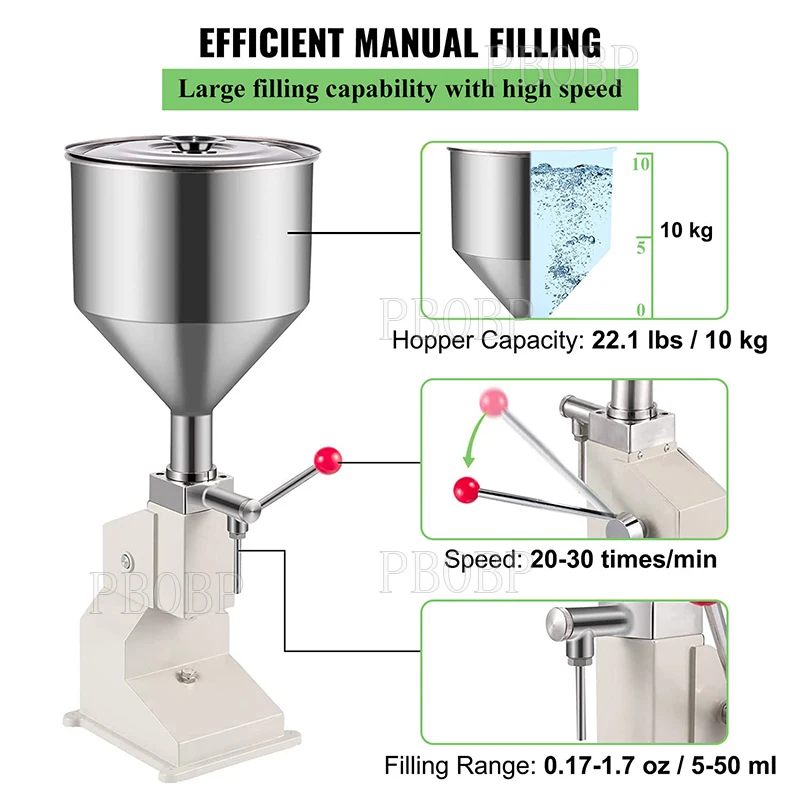 PBOBP Filling Machine Manual Small-Batch Quantity Filling Machine For Liquor Toothpaste and Honey
