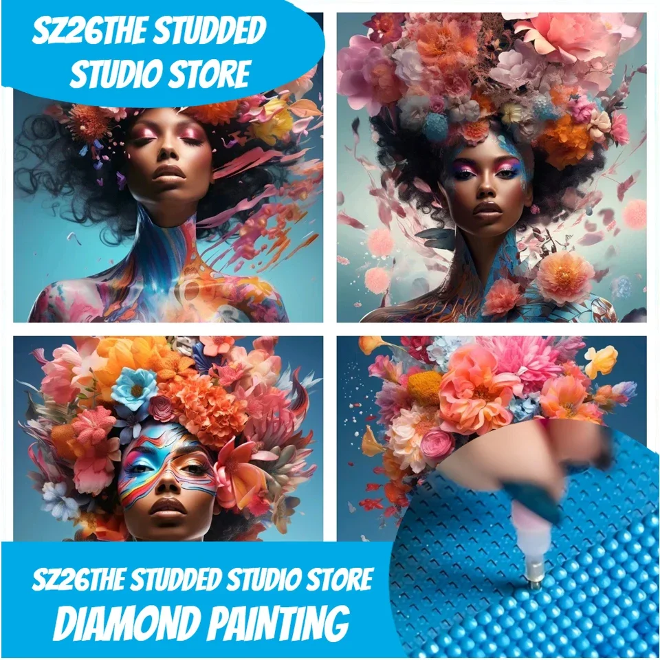 

Sz26The Studded 5D алмазная живопись новая серия африканский цветок женщина бабочка полный набор DIY полная алмазная мозаика вышивка Ar