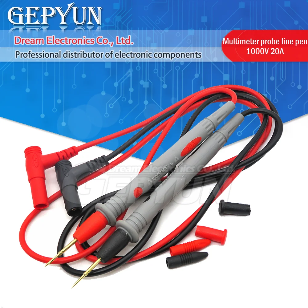 Digital Multimeter probe Soft-silicone-wire Needle-tip Universal test leads For LED tester 20A