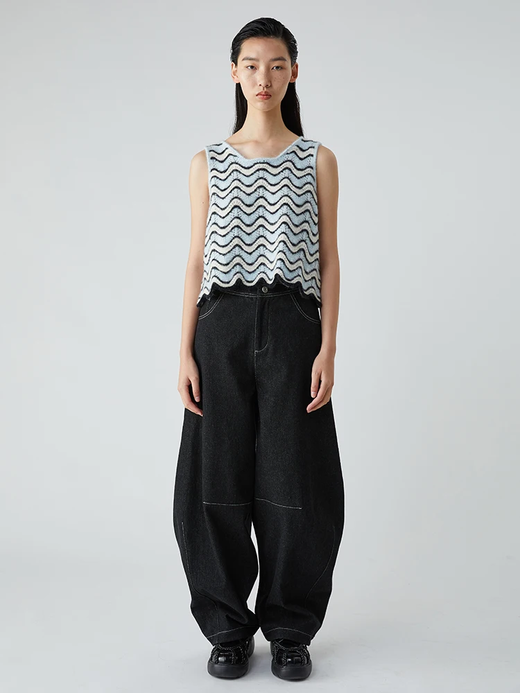 

Экологичные джинсы из денима оригинального дизайна для женщин, осенняя коллекция, премиум-качество